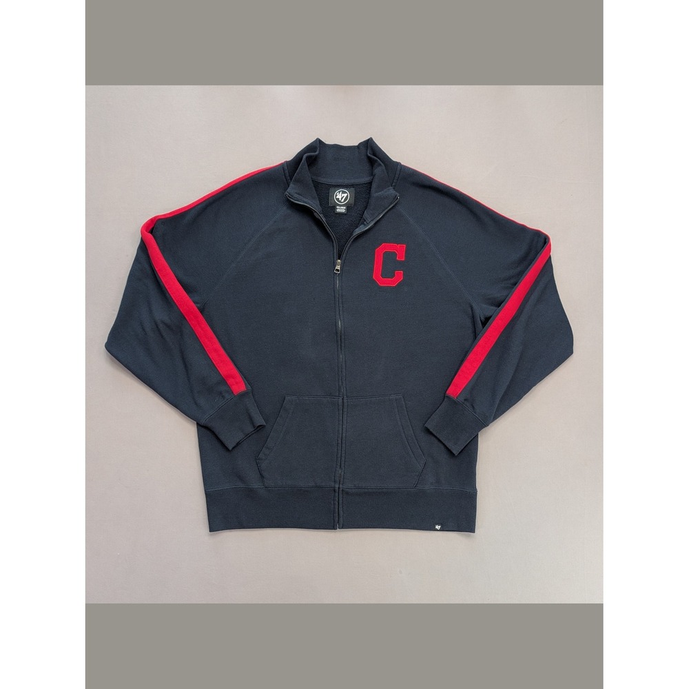 Cleveland Guardians 47 Brand Full Zip Jacket XXL Navy Red MLB